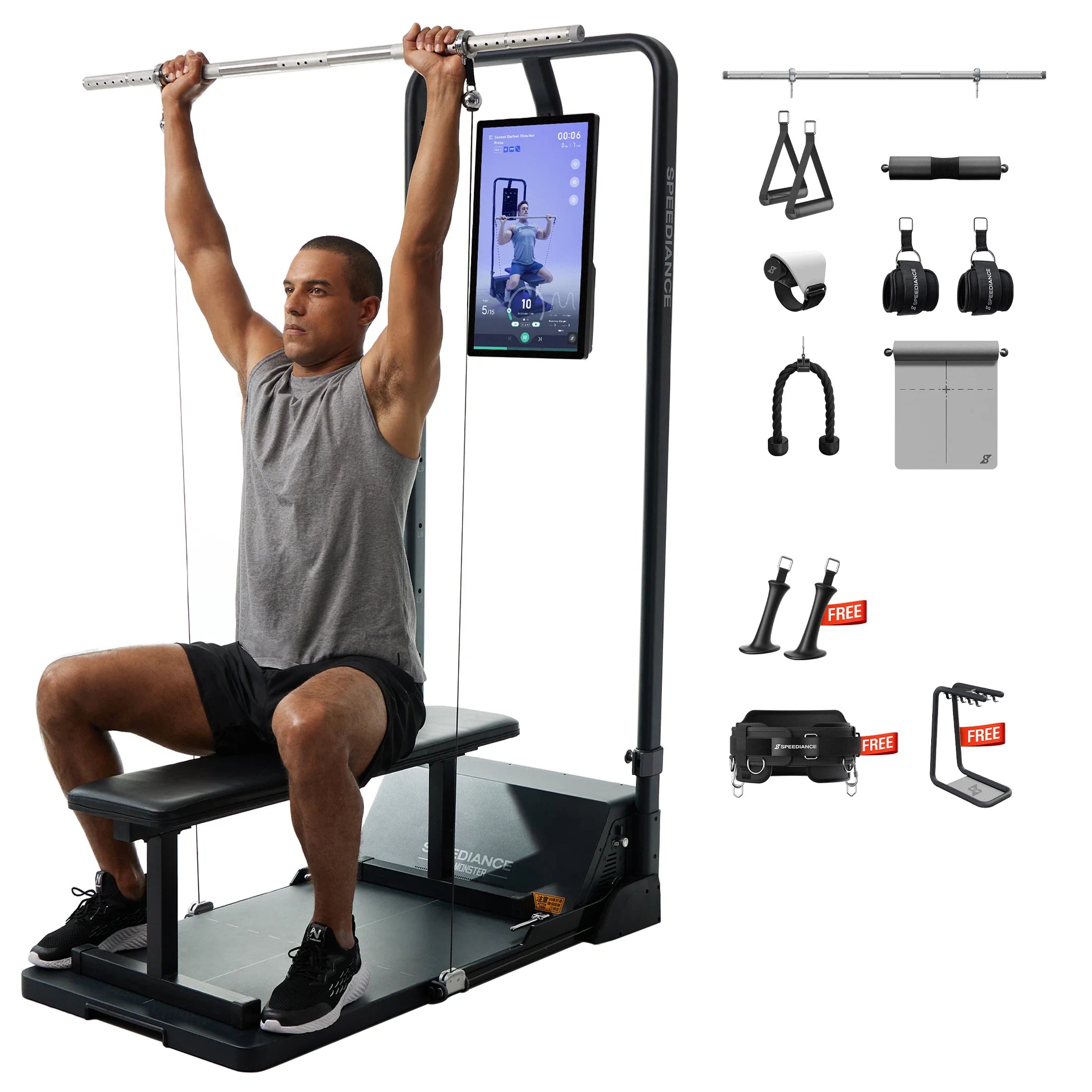 Gym Monster – All-In-One Home Gym Workout Machine with 220LBS Digital Weight, Full Body Strength Training Equipment, No Installation Required