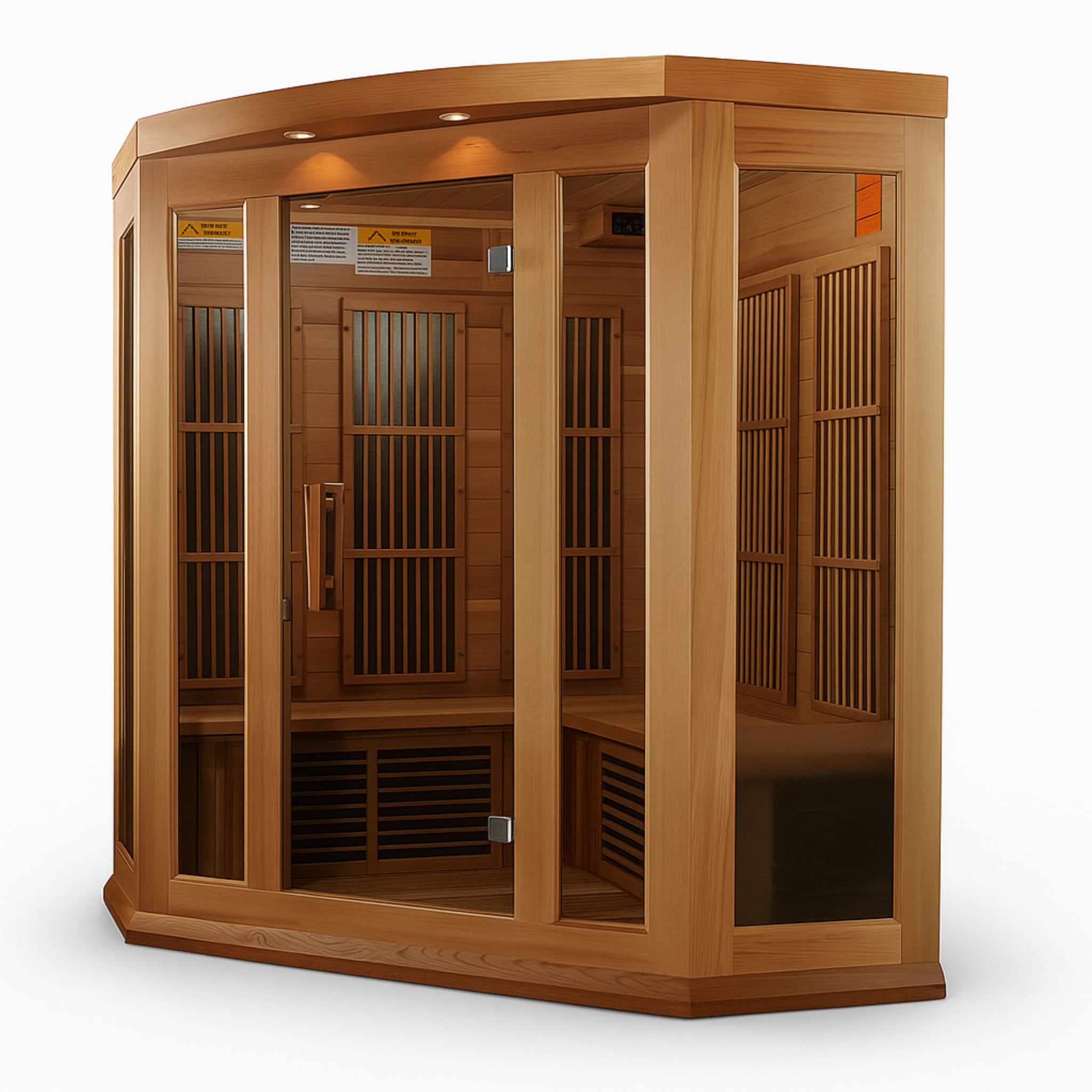3-Person FAR Infrared Sauna – Canadian Red Cedar Indoor Corner Design