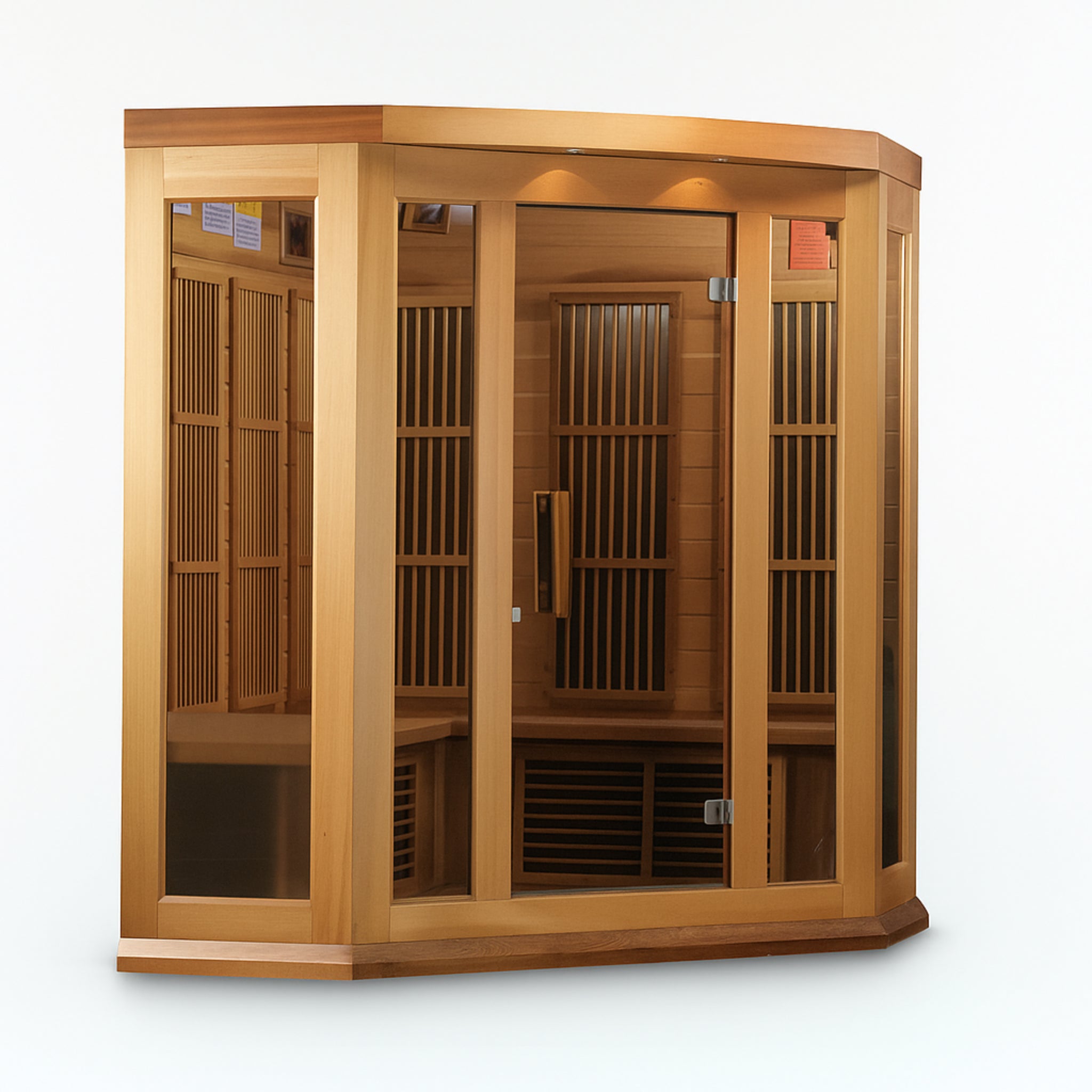 3-Person FAR Infrared Sauna – Canadian Red Cedar Indoor Corner Design