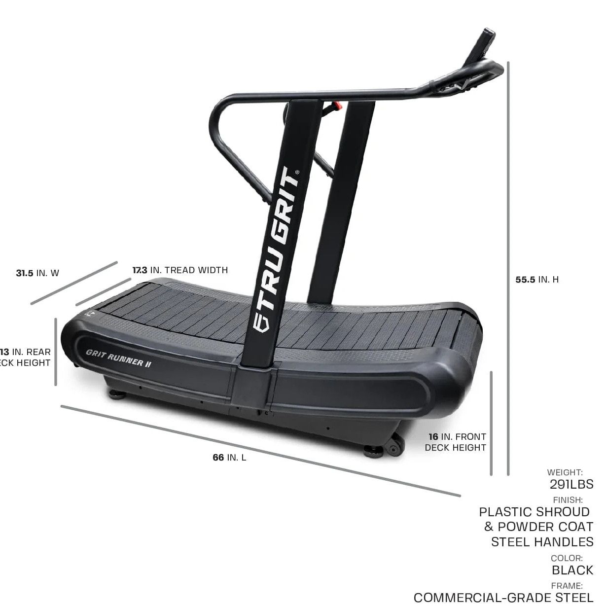 Grit Runner Elite Curved Manual Treadmill – Dual Belt System with Magnetic Resistance