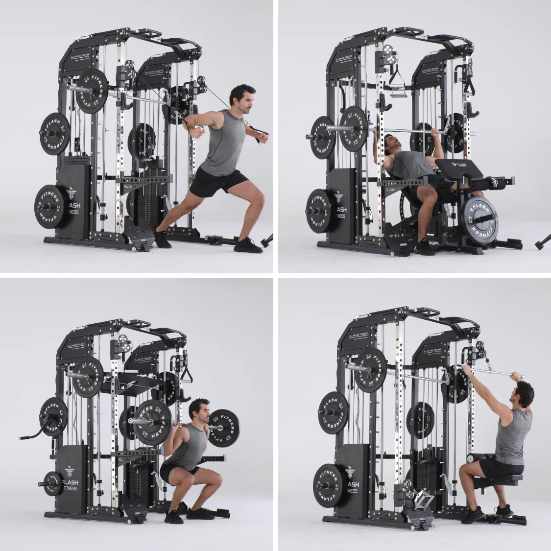 Flash F30 All-in-One Smith Machine – Functional Trainer Combo with Bench