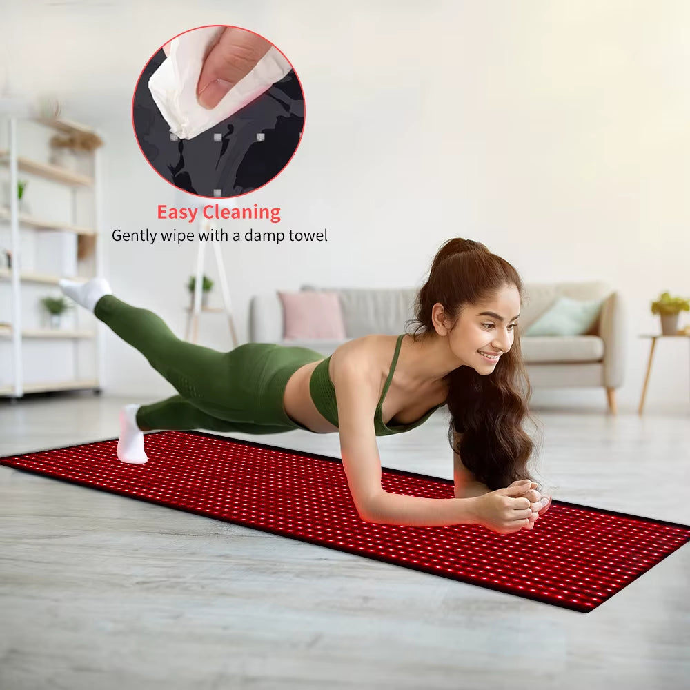 Full Body Red Light Mat 71X31Inch Large Infrared Leds Blanket 1280 660Nm 850Nm for Pain Relief Wellness Muscle Relax Recovery