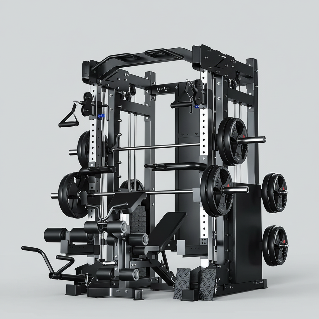 Home Gym Smith Machine with Cable Crossover – Heavy-Duty Strength Training System