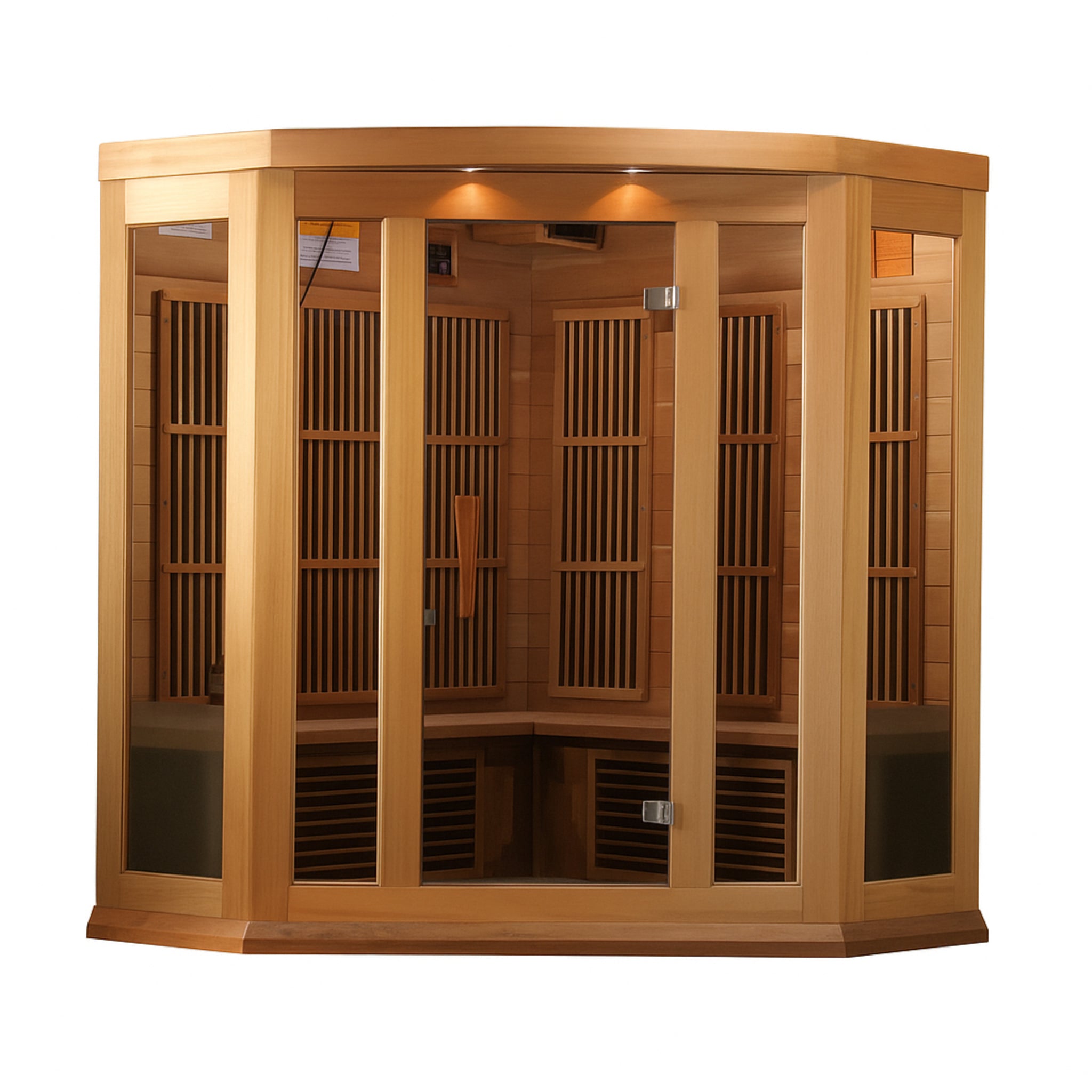 3-Person FAR Infrared Sauna – Canadian Red Cedar Indoor Corner Design