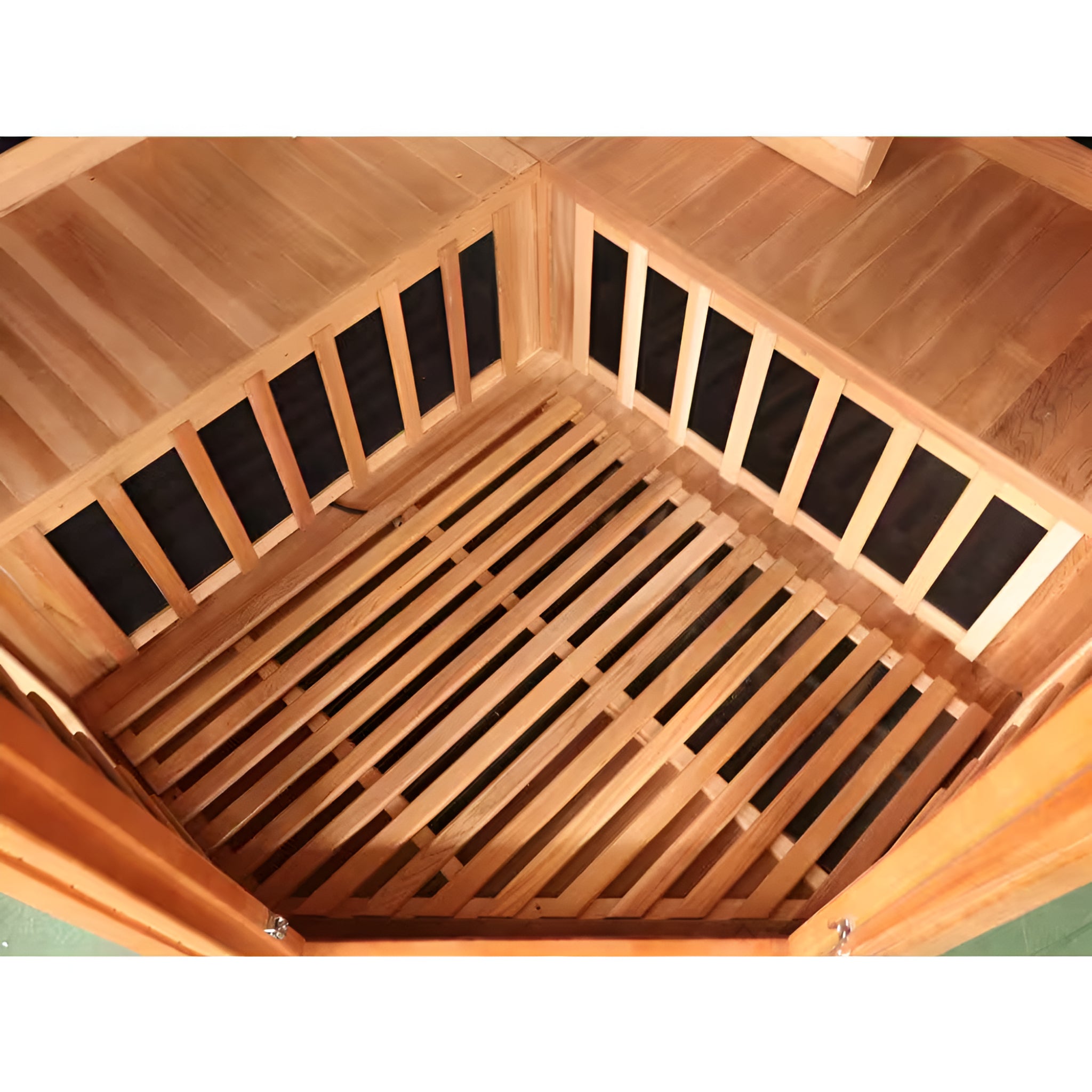 4-Person Corner FAR Infrared Sauna – Canadian Red Cedar with 10 Carbon Heaters