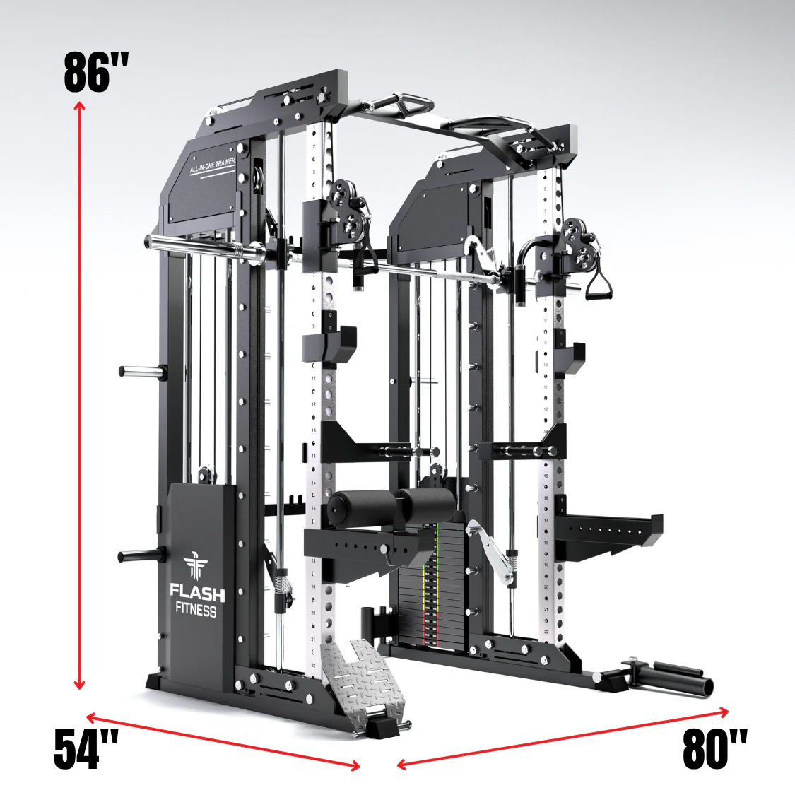 Flash F30 All-in-One Smith Machine – Functional Trainer Combo with Bench