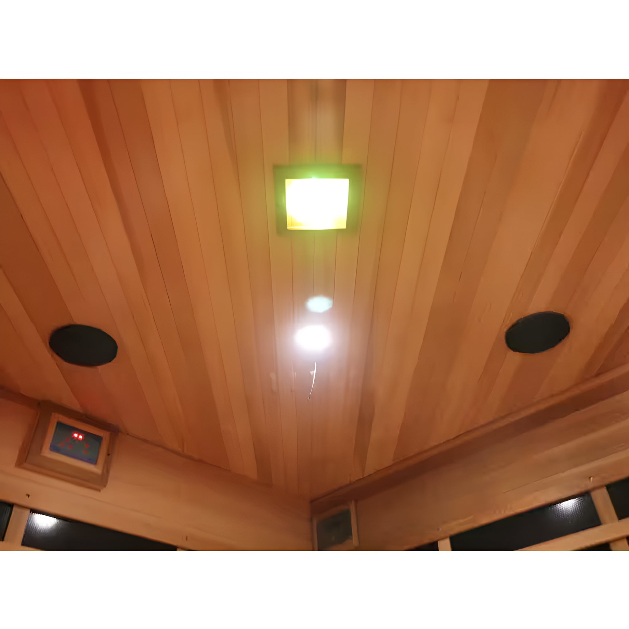4-Person Corner FAR Infrared Sauna – Canadian Red Cedar with 10 Carbon Heaters