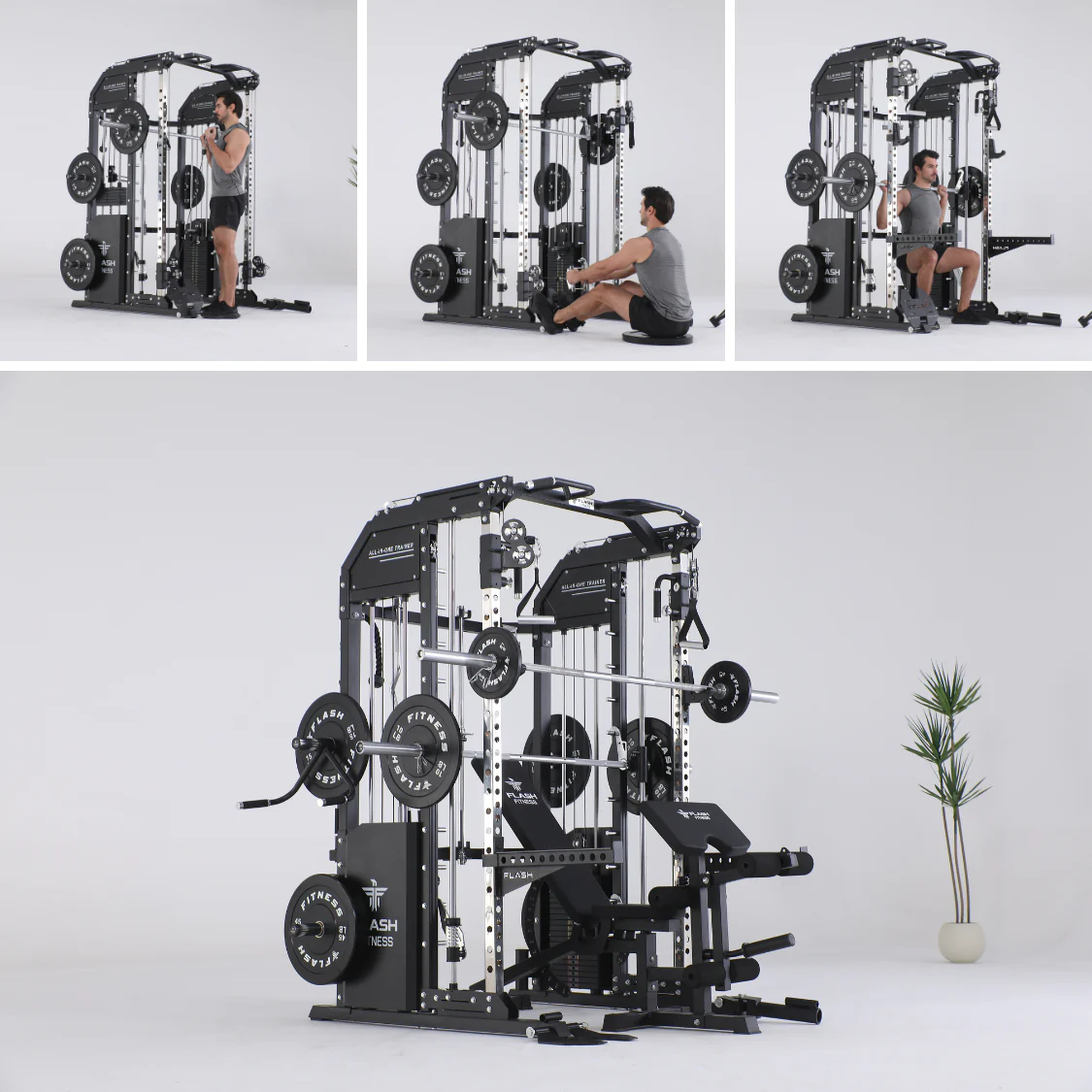 Flash F30 All-in-One Smith Machine – Functional Trainer Combo with Bench